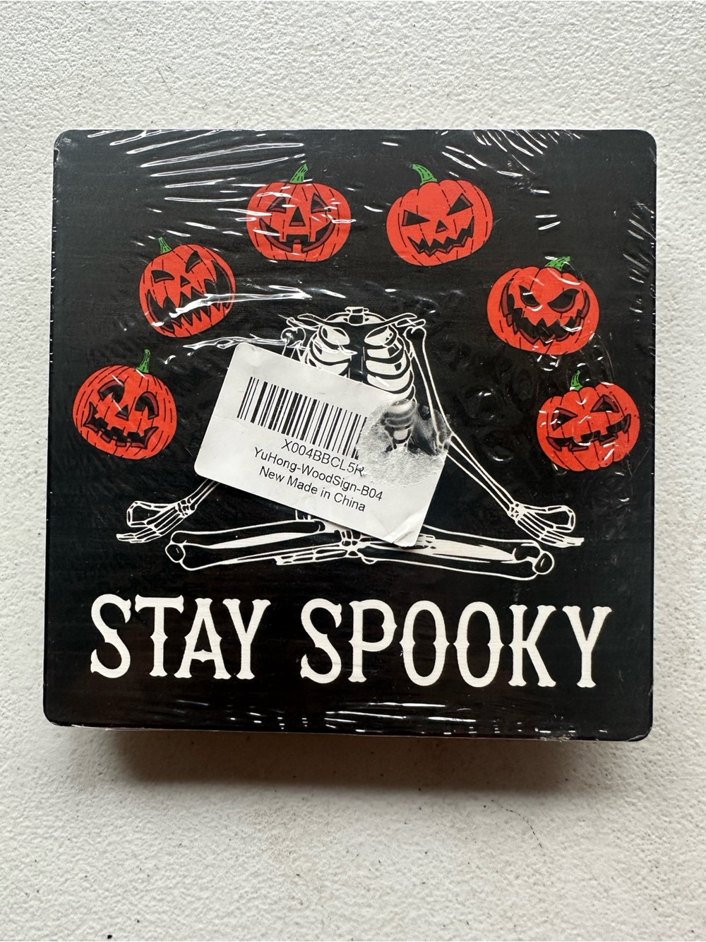 Stay Spooky Wall Decor Sign - Black and Orange Halloween Plaque